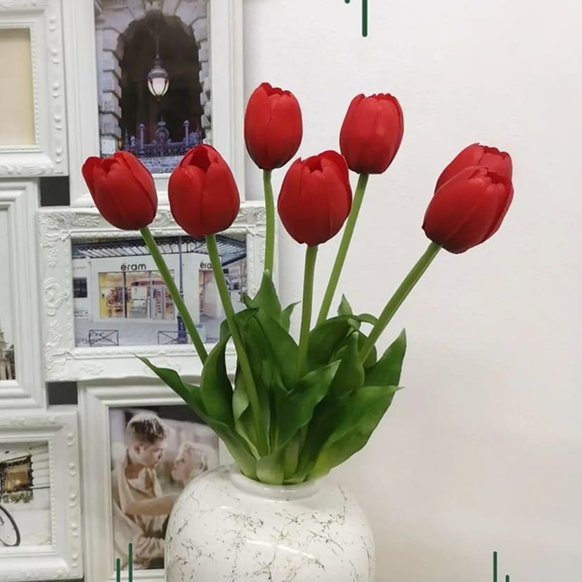 Искусственные цветы в Твери | Цветы искусственные «Тюльпаны», красные, букет