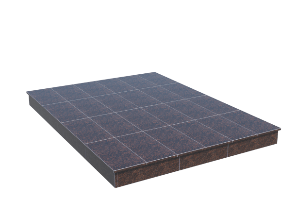 Площадки на могилу в Твери | Площадка с вертикальной (15 см) облицовкой Дымовским гранитом