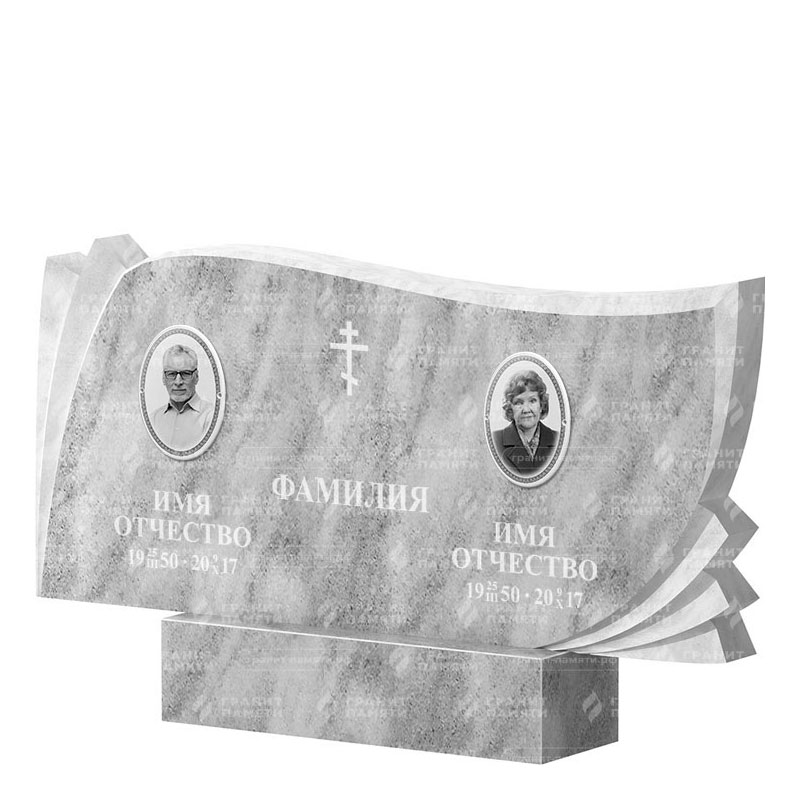 Памятники из мрамора в Твери | Двойной мраморный памятник ФМ-265