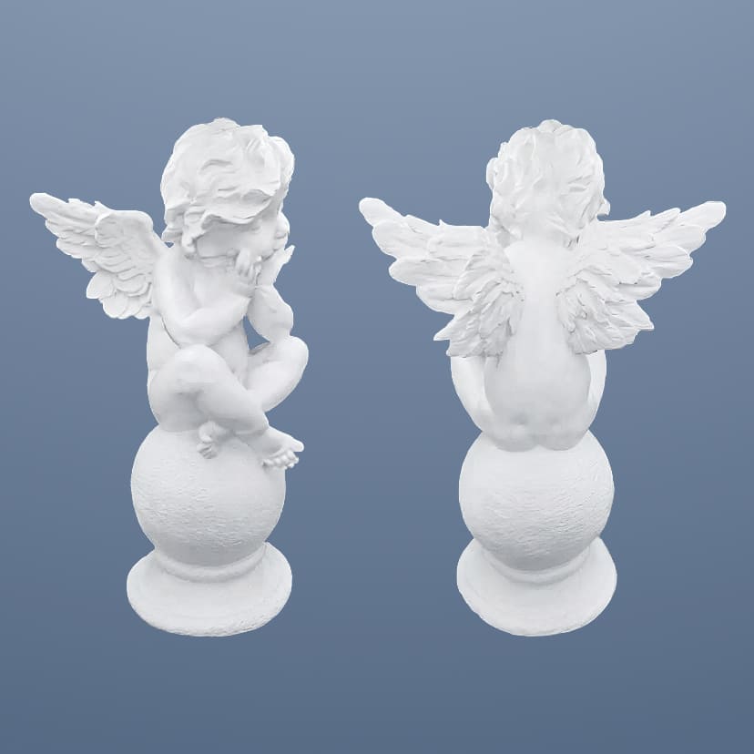 Скульптуры из искусственного мрамора в Твери | Скульптура ангел на шаре №1