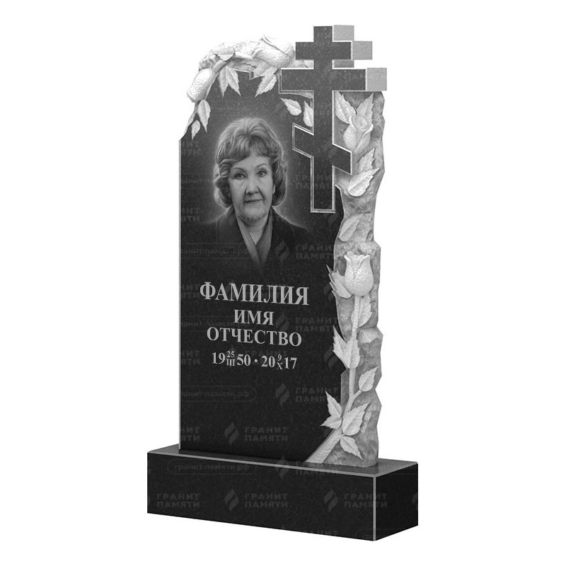Памятники из гранита с цветами в Твери | Гранитный памятник ФГ-088