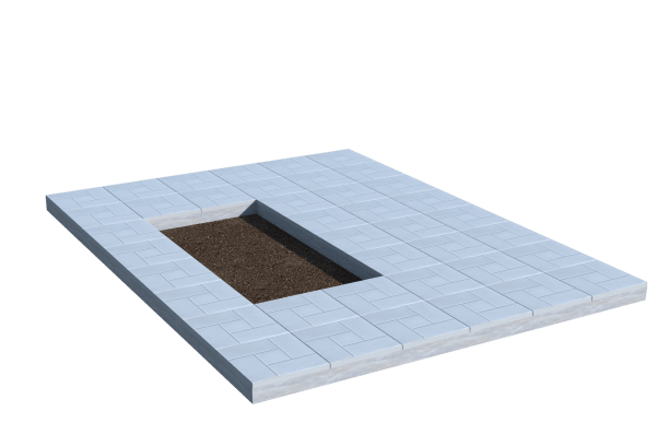 Площадки на могилу в Твери | Площадка с тротуарной плиткой (под цветник)