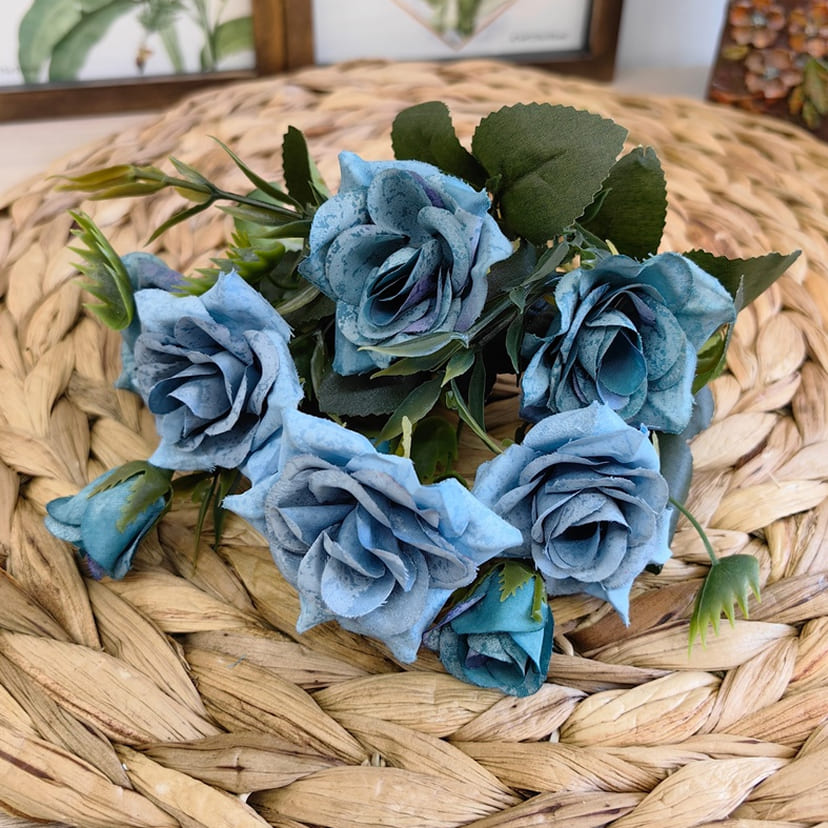 Искусственные цветы в Твери | Цветы искусственные «Розы», синие, букет