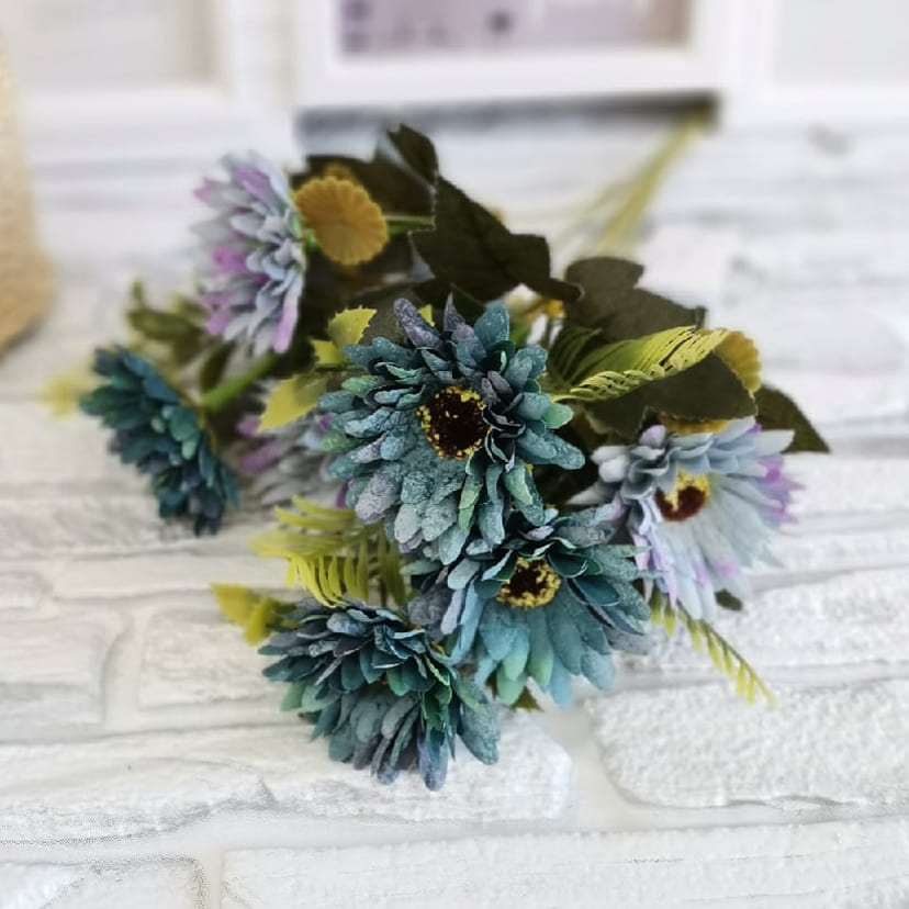 Искусственные цветы в Твери | Цветы искусственные «Ромашки», фиолетово-голубые, букет