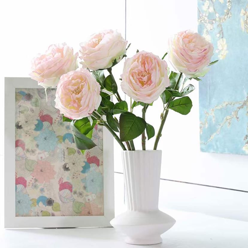 Искусственные цветы в Твери | Цветок искусственный «Роза пионовидная», молочно-розовая, одиночный