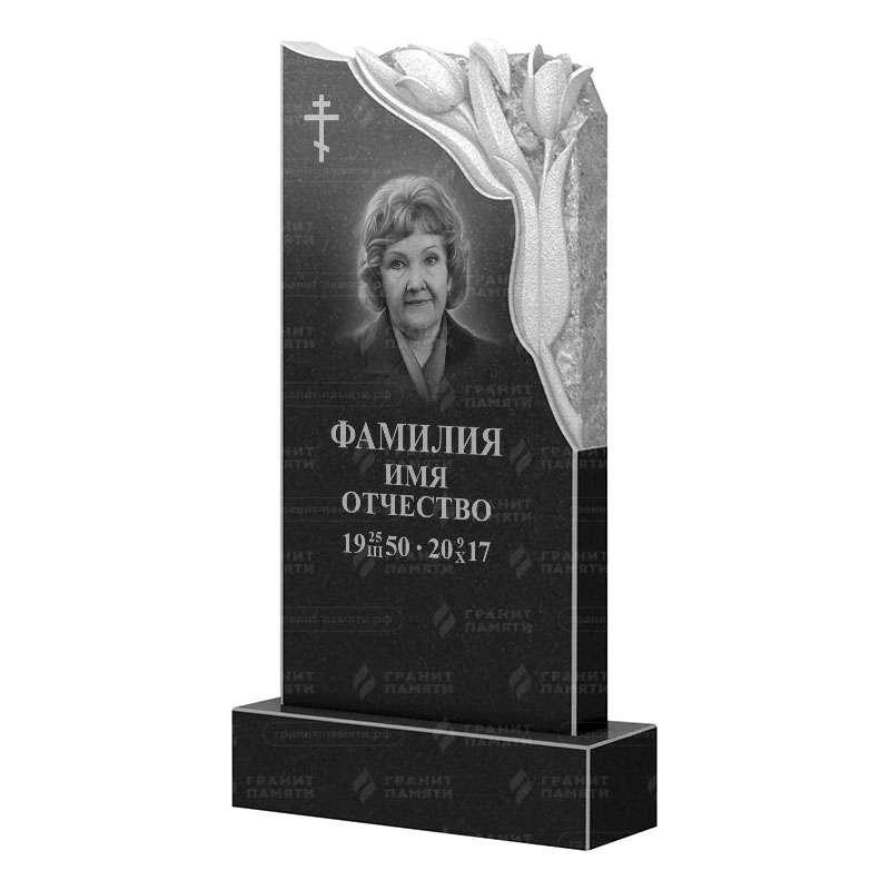 Памятники из гранита с цветами в Твери | Гранитный памятник ФГ-113